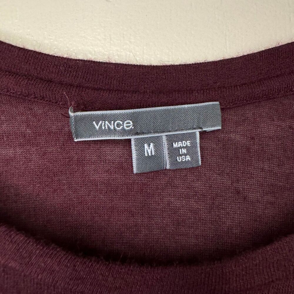 VINCE woman's size medium M Made in USA soft stretch long sleeve classic top - Picture 9 of 10